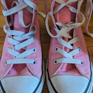 Youth Converse pink high tops